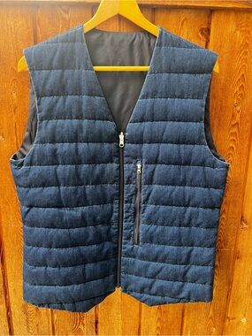 Nanamica Cycling Reversible Down Vest Size M Indigo Denim SUNF447